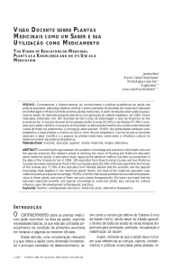 Visão Docente sobre Plantas Medicinais como