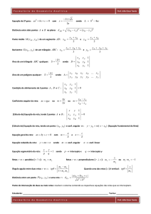 Formulário de Geometria Analítica