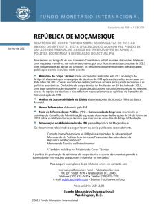 república de moçambique: relatório do corpo técnico sobre as