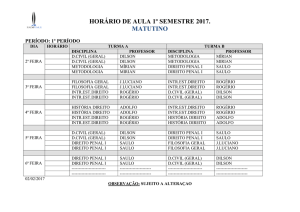 horário de aula 1º semestre 2017. matutino