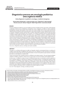 Diagnóstico precoce em oncologia pediátrica: uma urgência médica