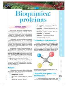 Função Composição das proteínas Características gerais