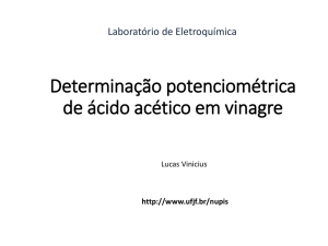 Determinação potenciométrica de ácido acético em vinagre
