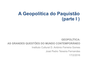 18. A Geopolítica do Paquistão