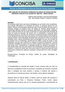 UMA ANÁLISE DO PROCESSO FORMAÇÃO DO PREÇO