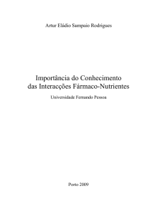 Importância do Conhecimento das Interacções Fármaco