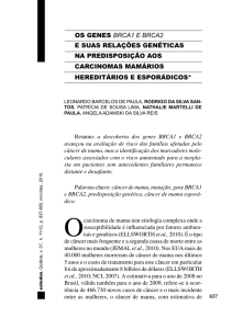 CARCINOMAS MAMÁRIOS OS GENES BRCA1 E BRCA2 E SUAS