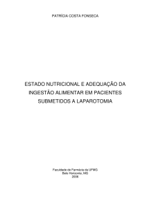 ESTADO NUTRICIONAL E ADEQUAÇÃO DA INGESTÃO