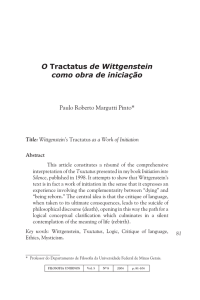 O Tractatus de Wittgenstein como obra de iniciação