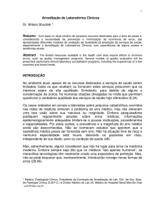 Acreditação de Laboratórios Clínicos Dr. Wilson Shcolnik