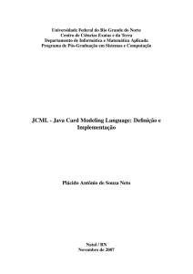 JCML - Java Card Modeling Language: Definição e Implementação