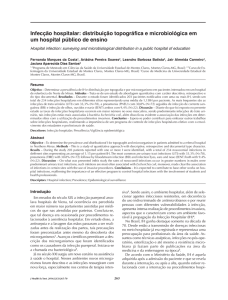 Infecção hospitalar: distribuição topográfica e microbiológica