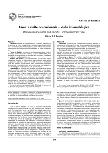 Asma e rinite ocupacionais – visão imunoalérgica