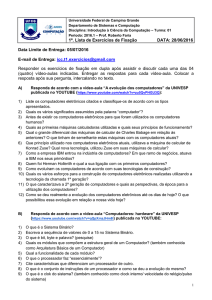 1ª. Lista de Exercícios de Fixação