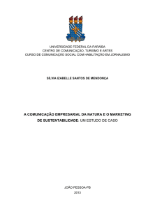 A COMUNICAÇÃO EMPRESARIAL DA NATURA E O MARKETING