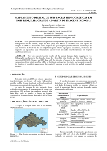 mapeamento digital de sub-bacias hidrográficas em dois rios, ilha