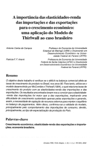 A importância das elasticidades-renda das importações e das