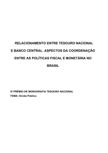 relacionamento entre tesouro nacional e banco central