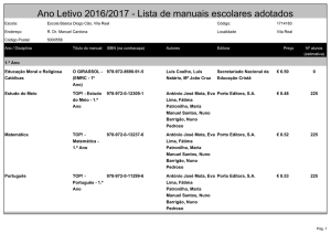 Ano Letivo 2016/2017 - Lista de manuais escolares adotados