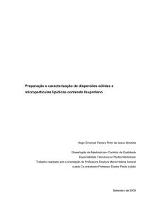 Preparação e caracterização de dispersões sólidas e