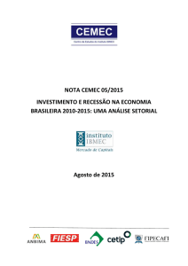 Investimento e recessão na economia brasileira