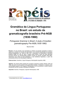 Gramática da Língua Portuguesa no Brasil: um estudo da