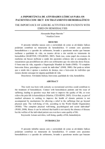 a importância de atividades lúdicas para os pacientes com irct em