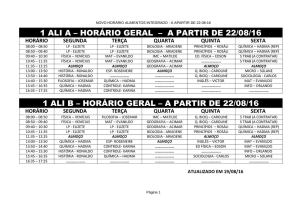 1 ALI A – HORÁRIO GERAL – A PARTIR DE 22/08/16 1 ALI B