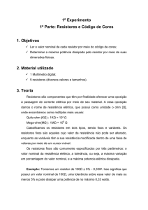 Resistores e Código de Cores + Multímetro.