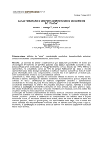 caracterização e comportamento sísmico de edifícios de “placa”
