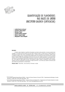 quantificação de flavonóides nas raizes de urera baccifera gaudich