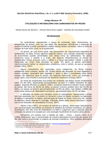 Artigo 79 - Utilização e metabolismo dos carboidratos em