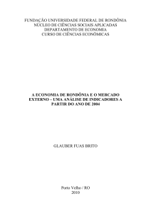 A Economia de Rondônia e o Mercado Externo
