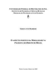 O ASPECTO POSITIVO DA MORALIDADE NA FILOSOFIA DO