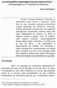 AS INTlJ/~(jES FUNDAMENTAlS DE DESCARTES." Desde