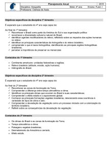 Planejamento Anual 2015 Disciplina: Geografia Série: 4º ano