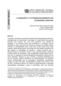 A GERAÇÃO Y E O DESENVOLVIMENTO DA ECONOMIA CRIATIVA