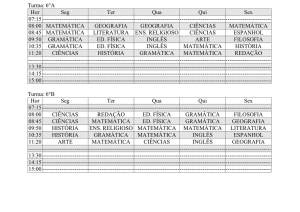 Turma: 6°A Hor Seg Ter Qua Qui Sex 07:15