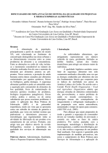 dificuldades de implantação do sistema da qualidade em pequenas