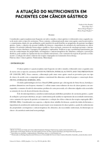 A ATUAÇÃO DO NUTRICIONISTA EM PACIENTES COM CÂNCER