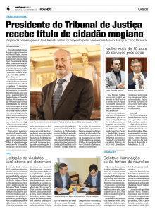 Presidente do Tribunal de Justiça recebe título de cidadão mogiano