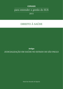 JUDICIALIZAÇÃO EM SAÚDE NO ESTADO DE SÃO PAULO