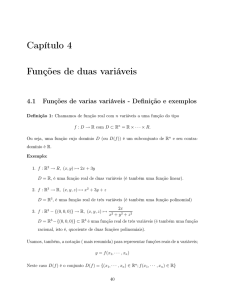 Capítulo 4 Funções de duas variáveis