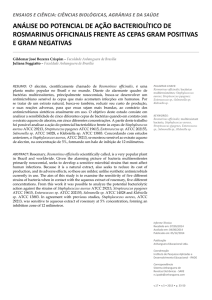 análise do potencial de ação bacteriolítico de rosmarinus officinalis