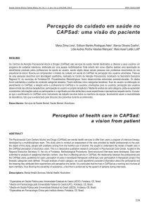 Percepção do cuidado em saúde no CAPSad: uma visão do paciente