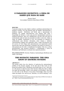 o paradoxo socrático: a ideia de saber que nada se sabe