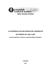 Ocorrência dos nevoeiros em Londrina/PR no período de 1986