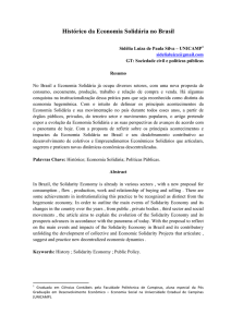 Histórico da Economia Solidária no Brasil