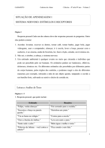 situação de apendizagem 1 sistema nervoso: estímulos e receptores