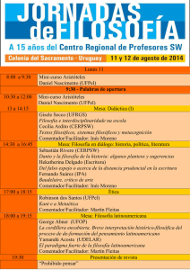 Jornadas de Filosofía CERPSW - Programa